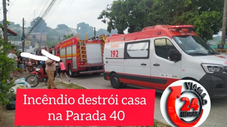 Incêndio destrói casa na Parada 40, em Viamão
